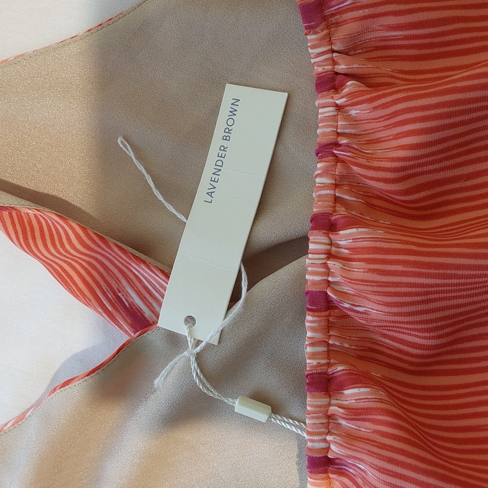 Lavender Brown Mini Halter Dress. NWT. Size Small. Orange. - Picture 5 of 10